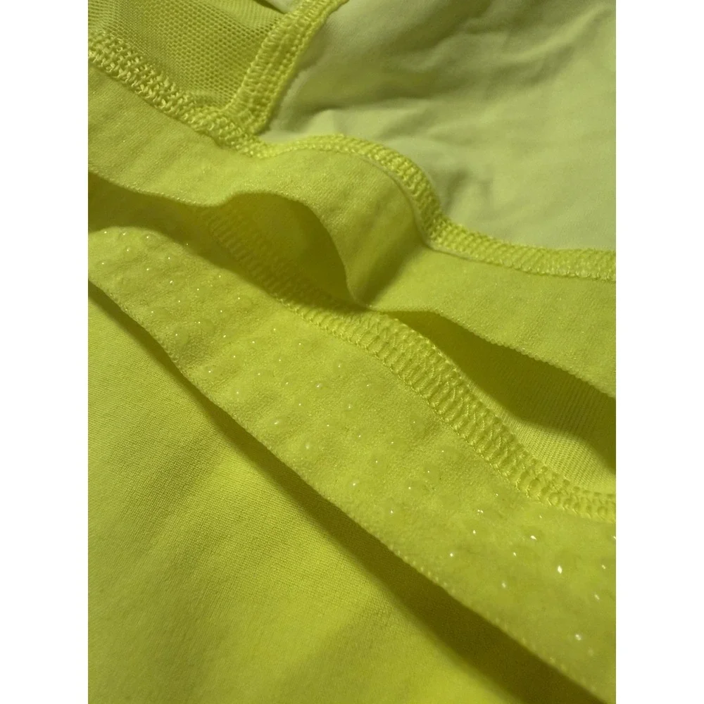 Lululemon Court Rival Perforated HIgh Rise Skirt Skort Highlight Yellow Womens 2